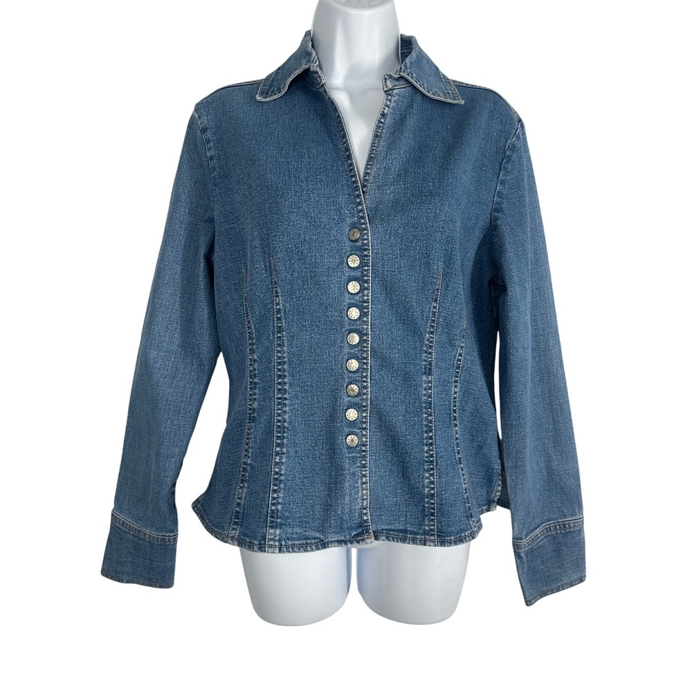 Dress Barn Sz: M Denim Fitted Jean Jacket with Princess Seams